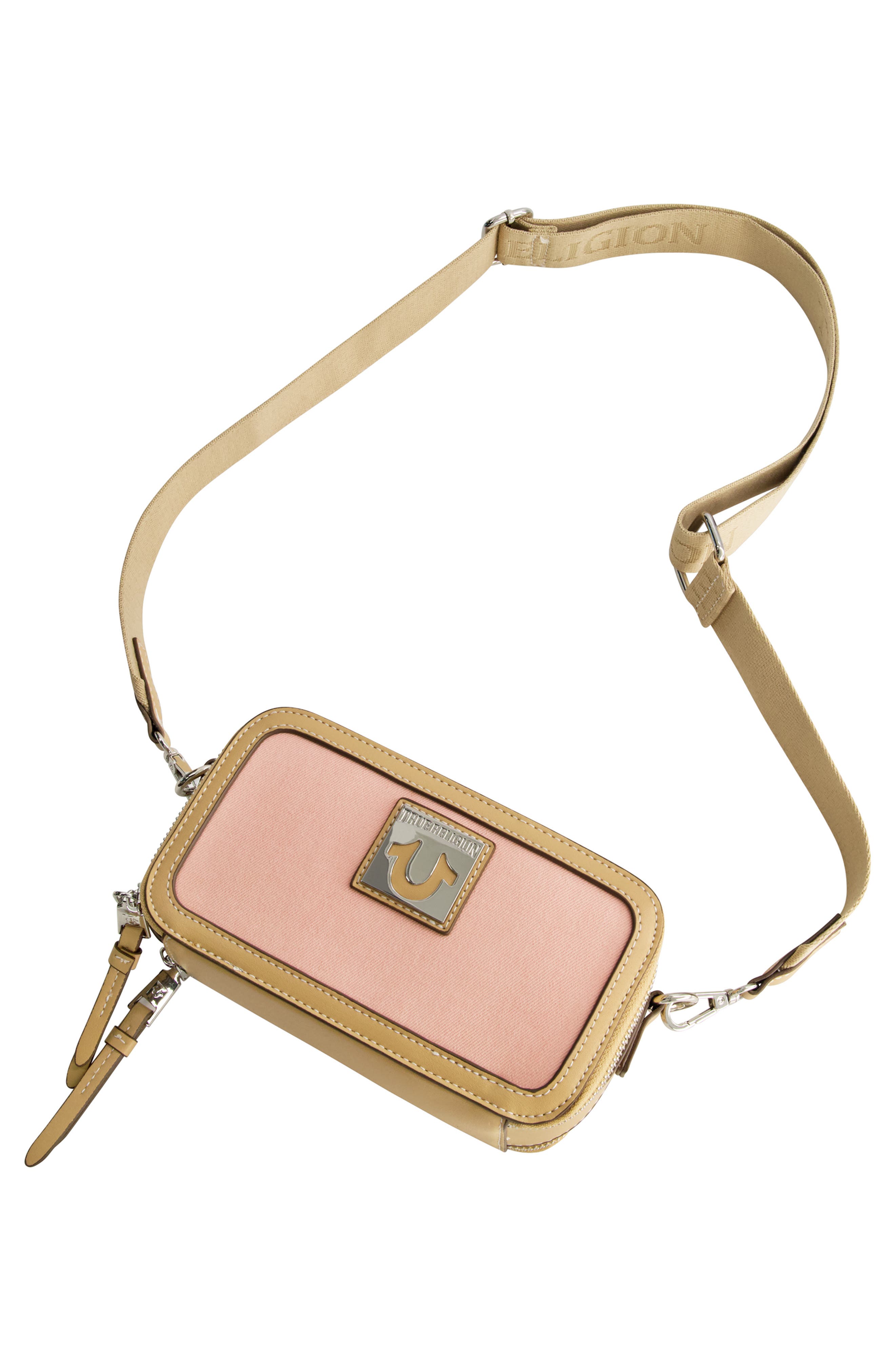 Horseshoe Plaque Crossbody Camera Bag, Alternate, color, BLUSH