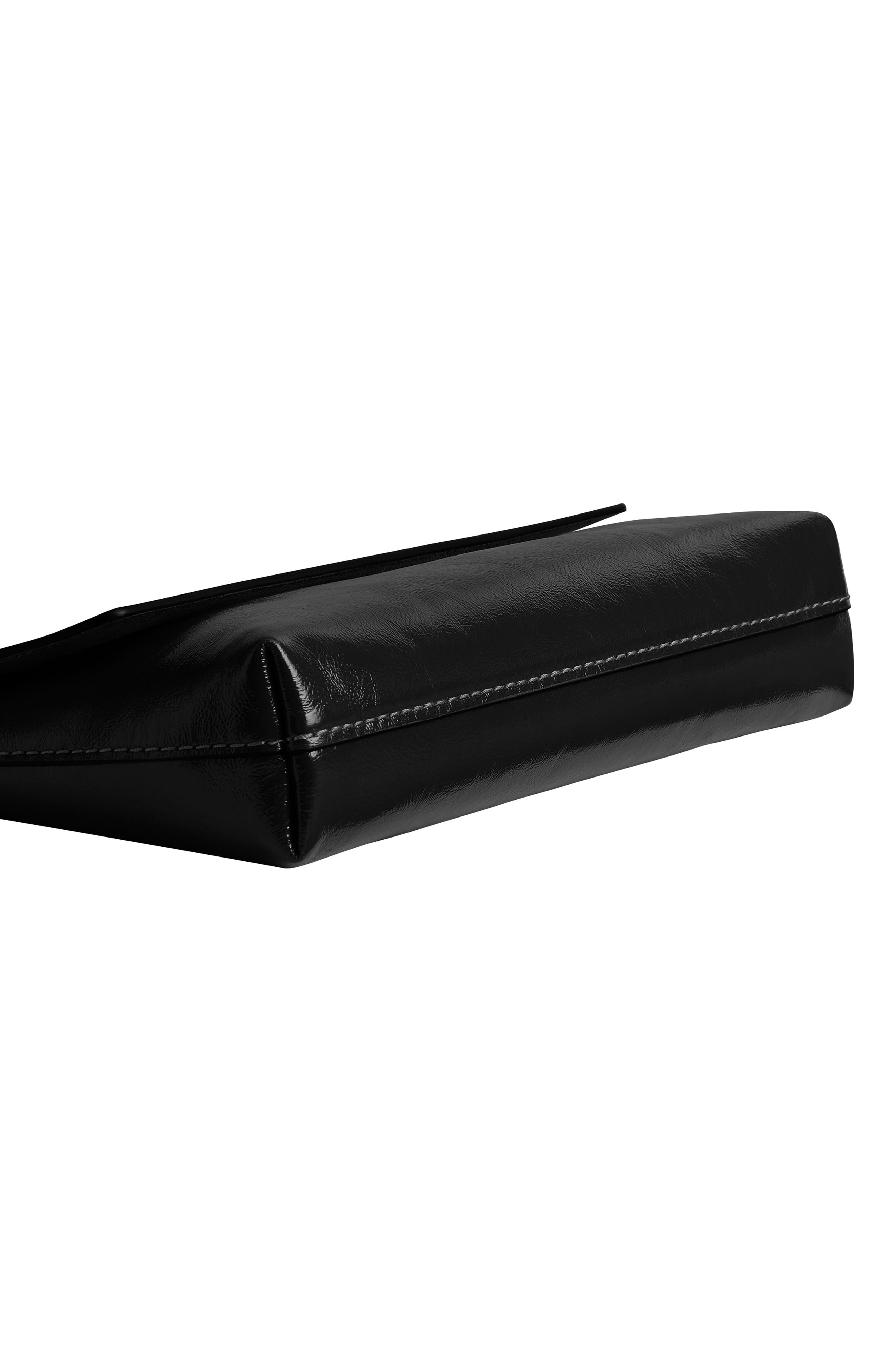 Chelsea 26 Glazed Leather Shoulder Bag, Alternate, color, LH/ BLACK