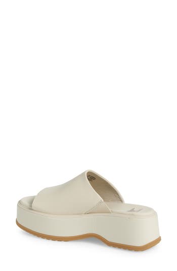 Sorel Dayspring Slide Platform Sandal In Chalk/gum 16