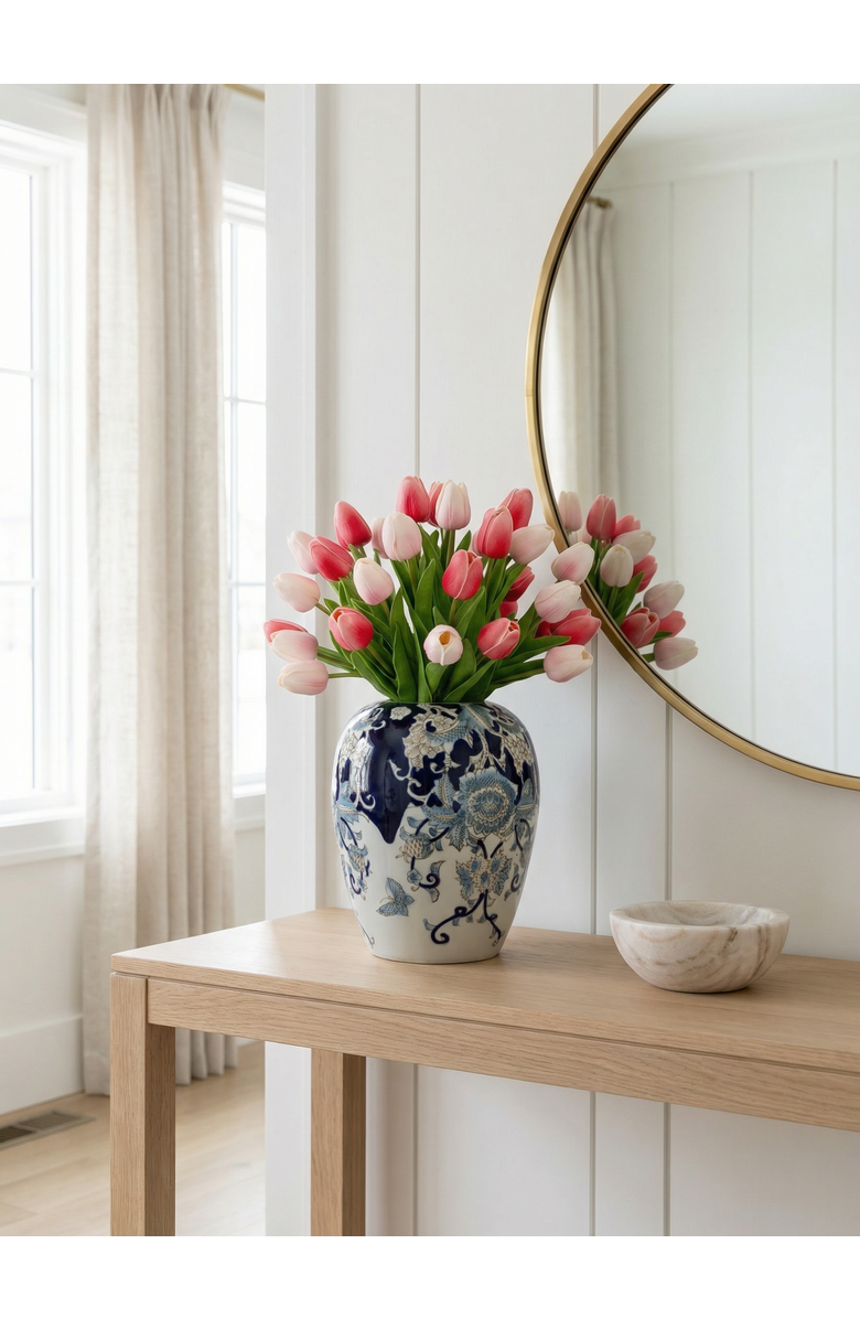 CocoBella Odette RealTouch Tulip Toile Arrangement, Alternate, color, Pink