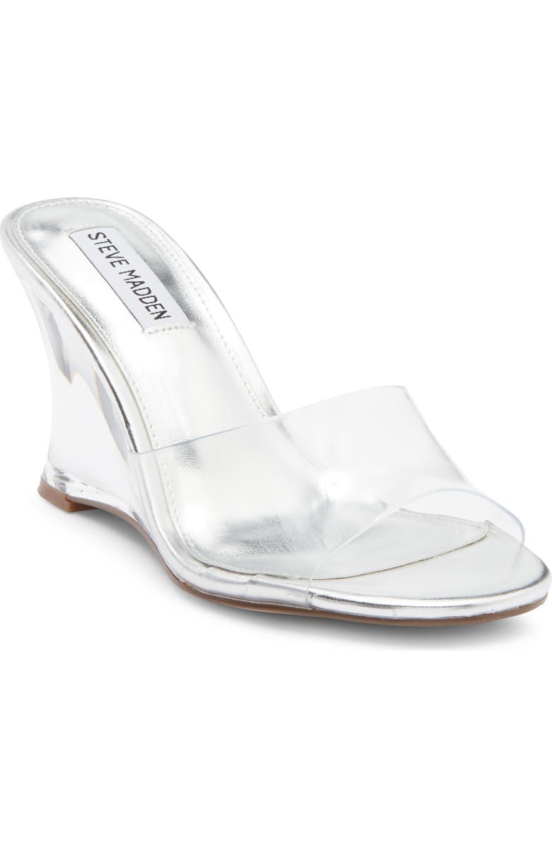 Steve Madden Stormi Wedge Slide Sandal, Main, color, Clear
