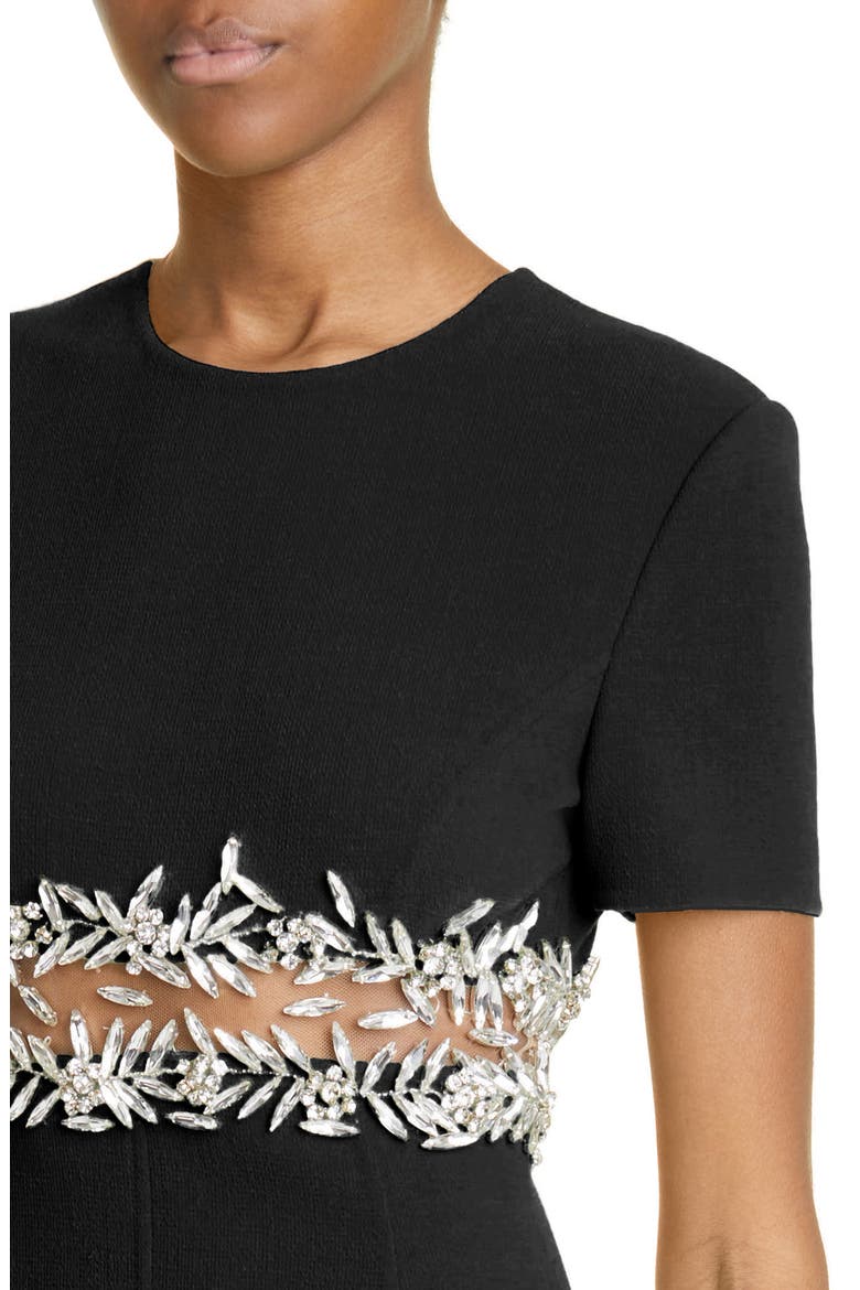 Crystal Embellished Fit & Flare Dress, Alternate, color, BLACK