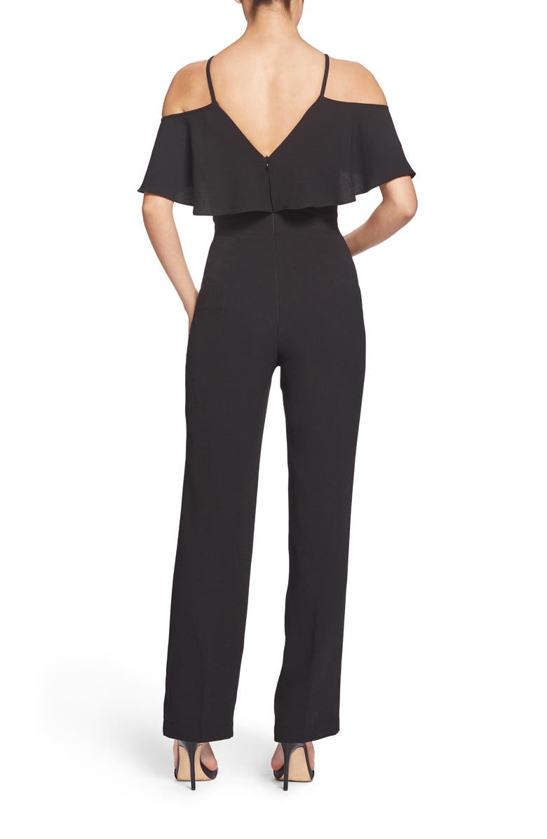 Dress the Population Liv Plunging Crepe Jumpsuit, Alternate, color, 