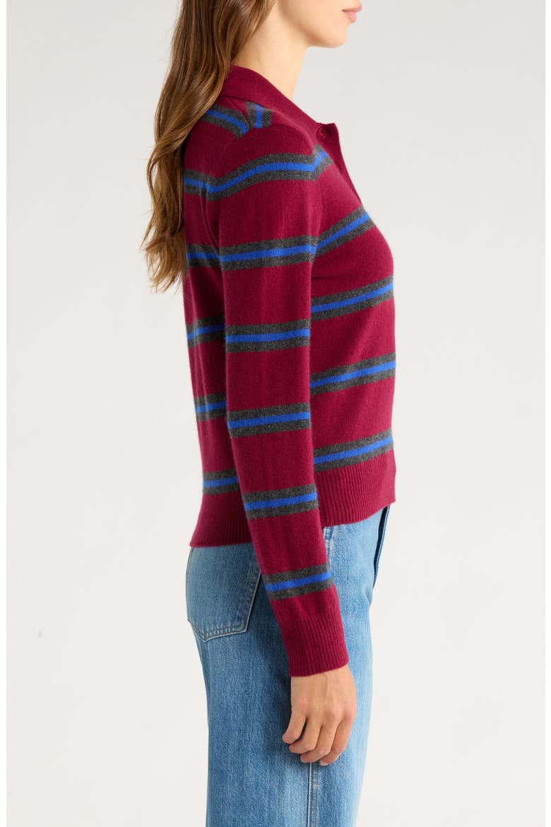 Gemma Cashmere Sweater, Alternate, color, CRIMSON STRIPE