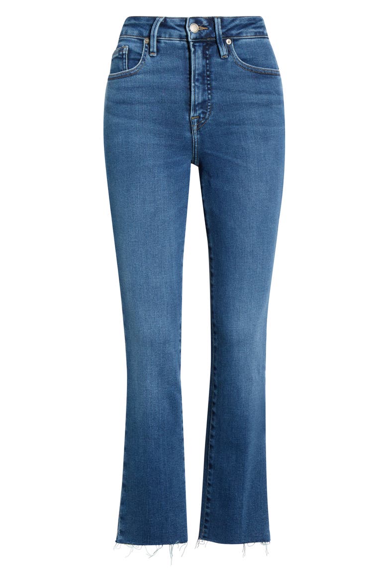 Soft-Tech Good Straight Raw Hem Ankle Straight Leg Jeans, Alternate, color, INDIGO818