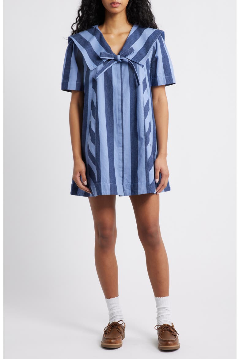 Goldie Stripe Minidress, Main, color, BLUE
