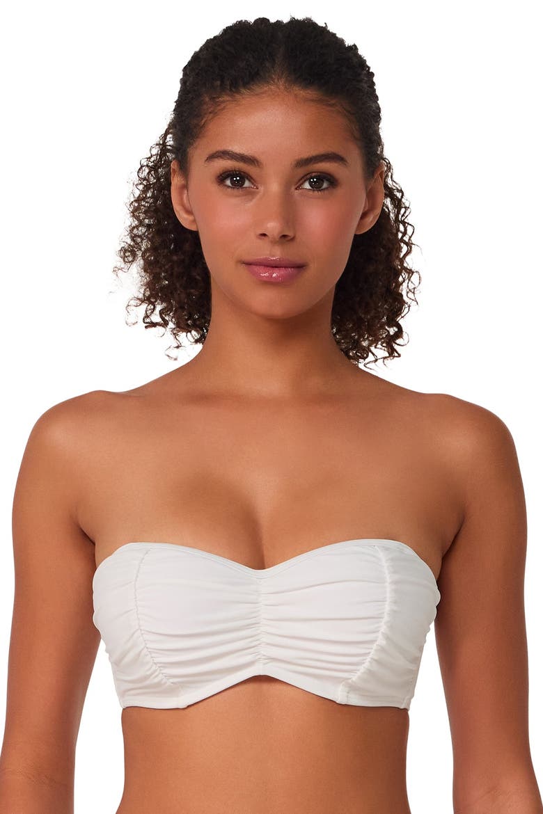 Loretta Bandeau Bikini Swimsuit Top - D Cup, Alternate, color, White Lily
