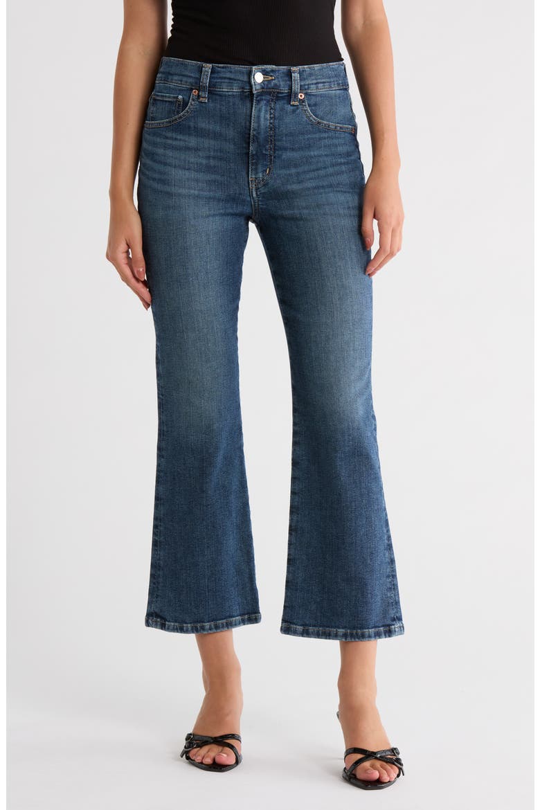 Anya High Waist Crop Flare Leg Jeans, Main, color, CHROME DIOPSIDE
