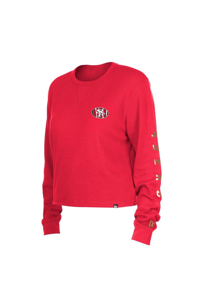 Women's New Era  Scarlet San Francisco 49ers Thermal Crop Long Sleeve T-Shirt, Alternate, color, Scarlet