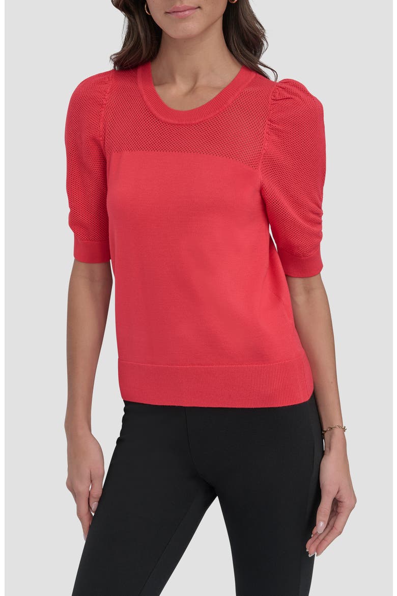 Puff Sleeve Sweater, Main, color, WATERMELON