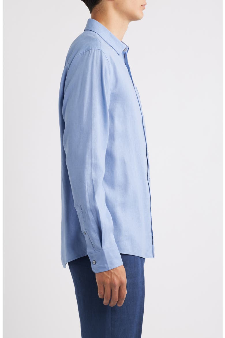 Linen Button-Up Shirt, Alternate, color, DESERT SPRING