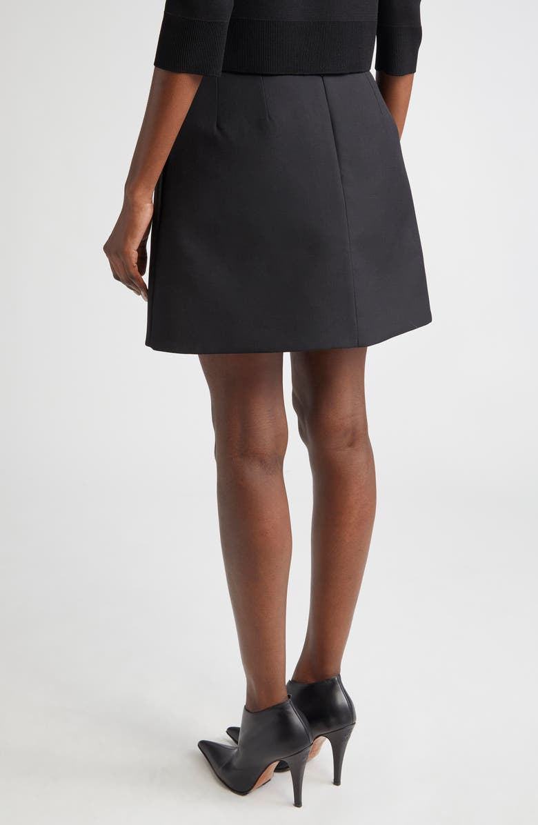 McQueen Flap Detail Cotton Miniskirt, Alternate, color, Black