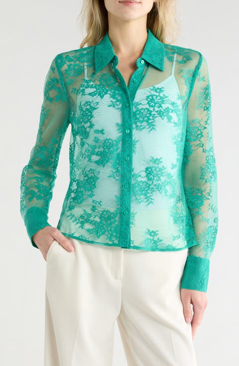Maia Lace Button-Up Shirt
