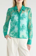 L'AGENCE Maia Lace Button-Up Shirt