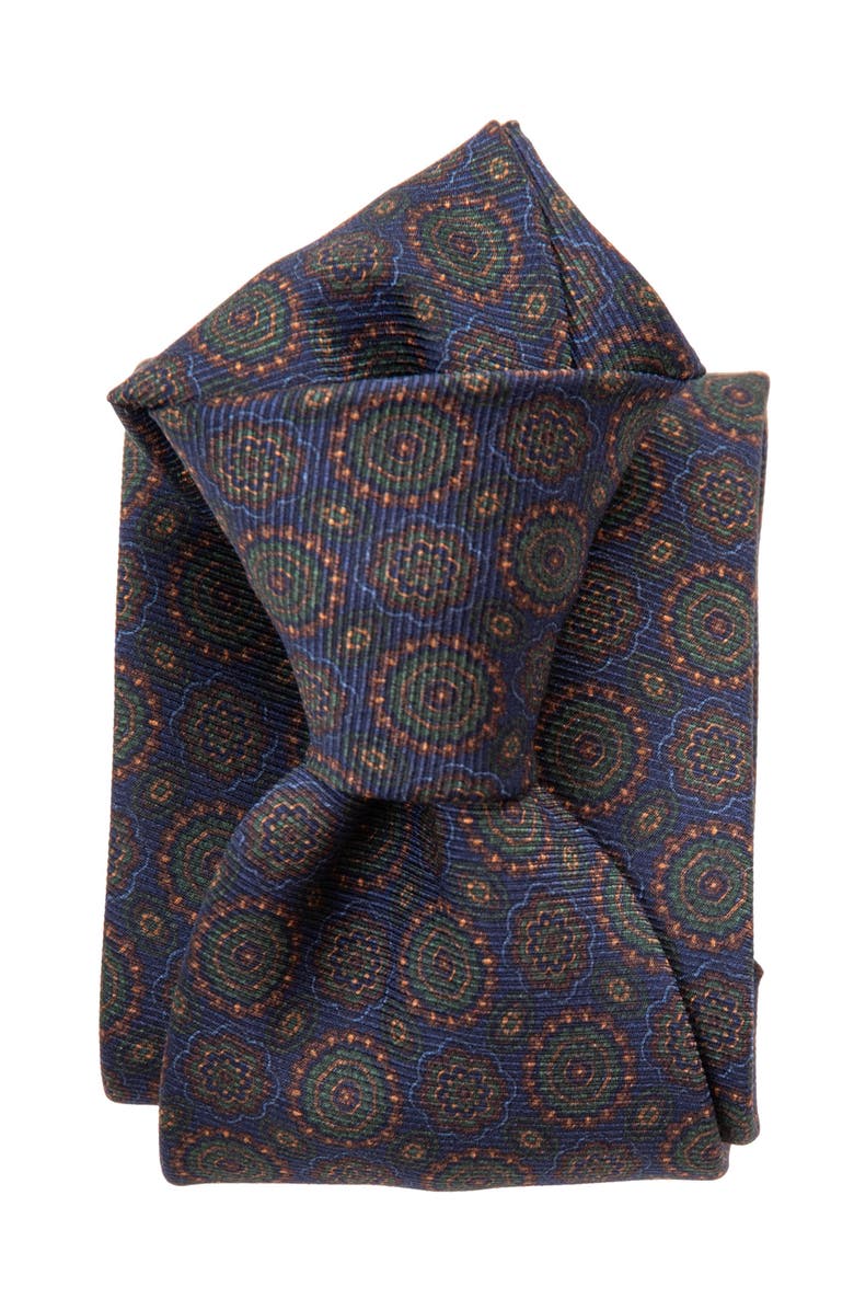 Elizabetta Moretti - Printed Silk Tie for Men, Alternate, color, Navy And Green