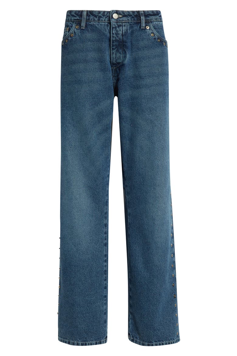 Crowd Rivet Studded Boyfriend Jeans, Alternate, color, DENIM