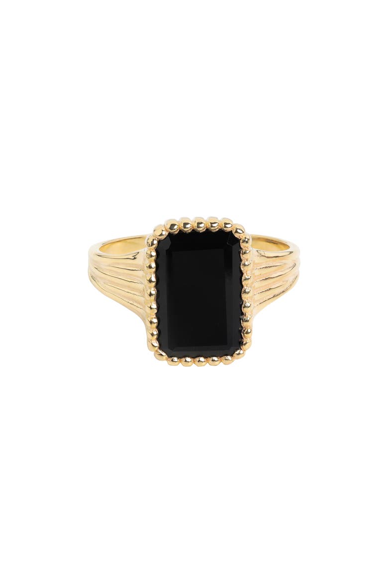 Black Onyx Ring, Alternate, color, BLACK
