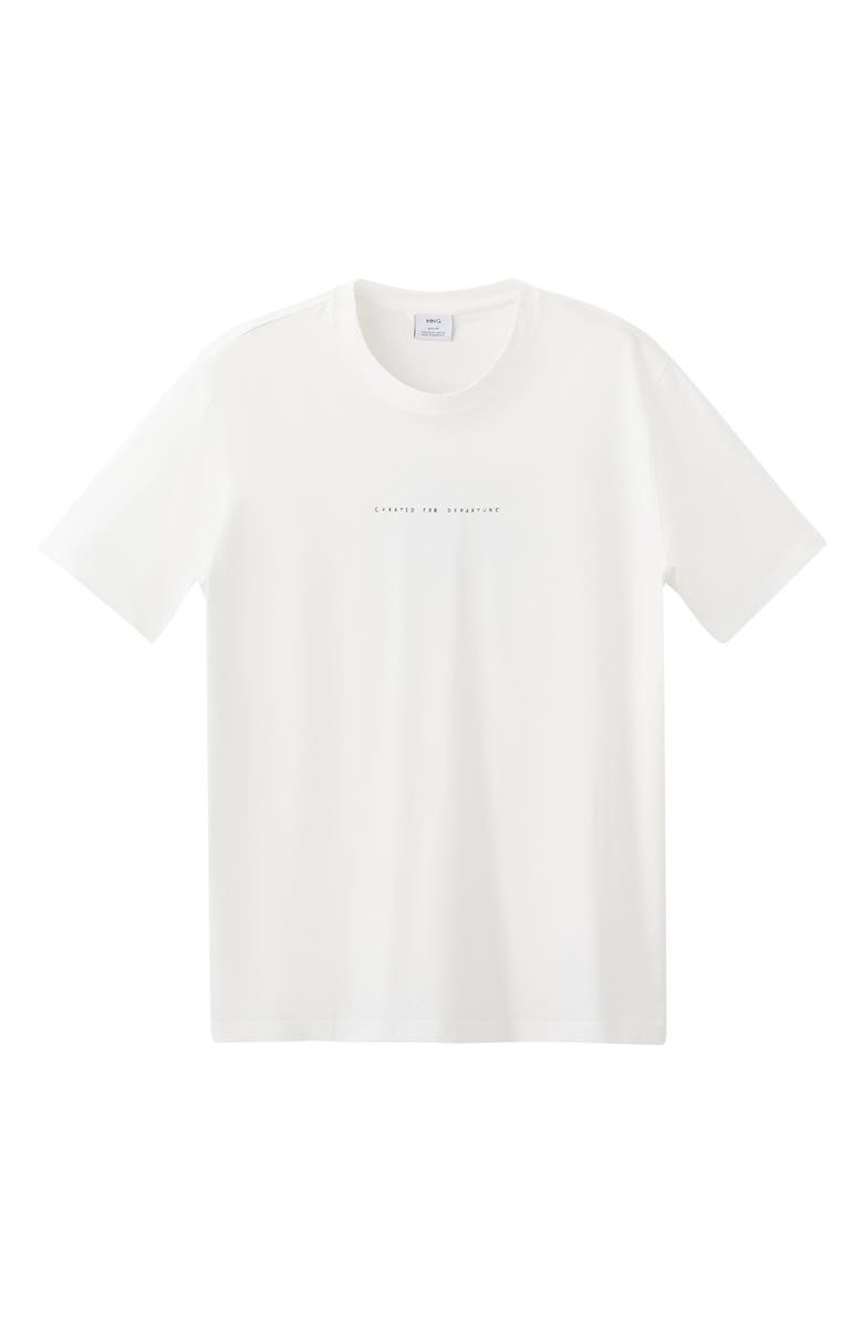MANGO Departure Cotton Graphic T-Shirt, Alternate, color, White