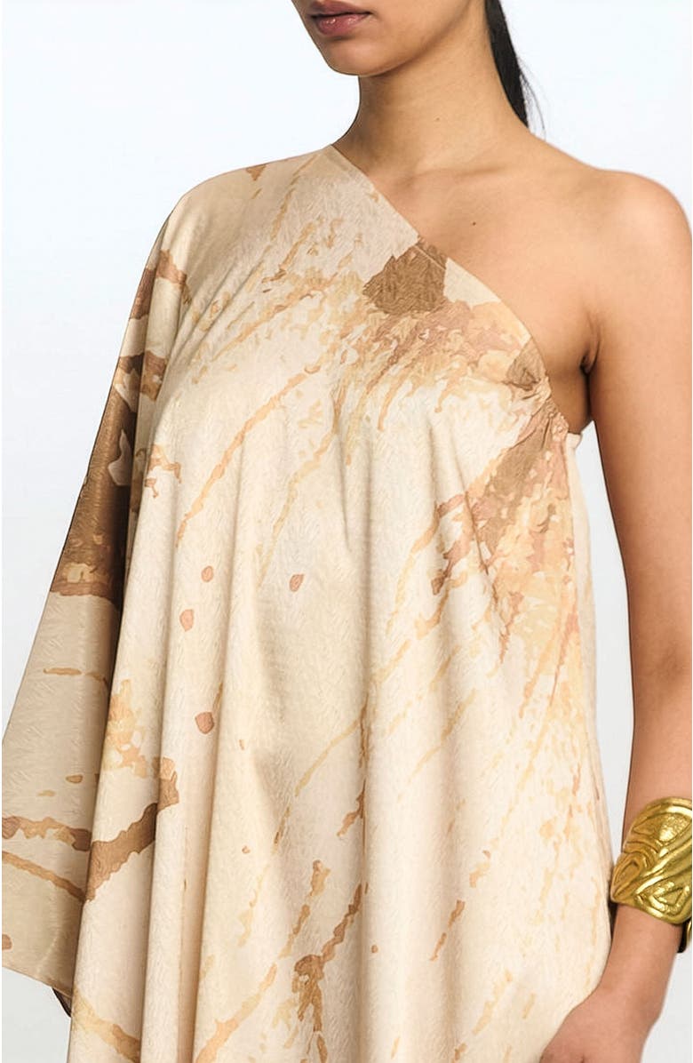 DIARRABLU Satu One Shoulder Dress Dorada, Alternate, color, Dorada Gold