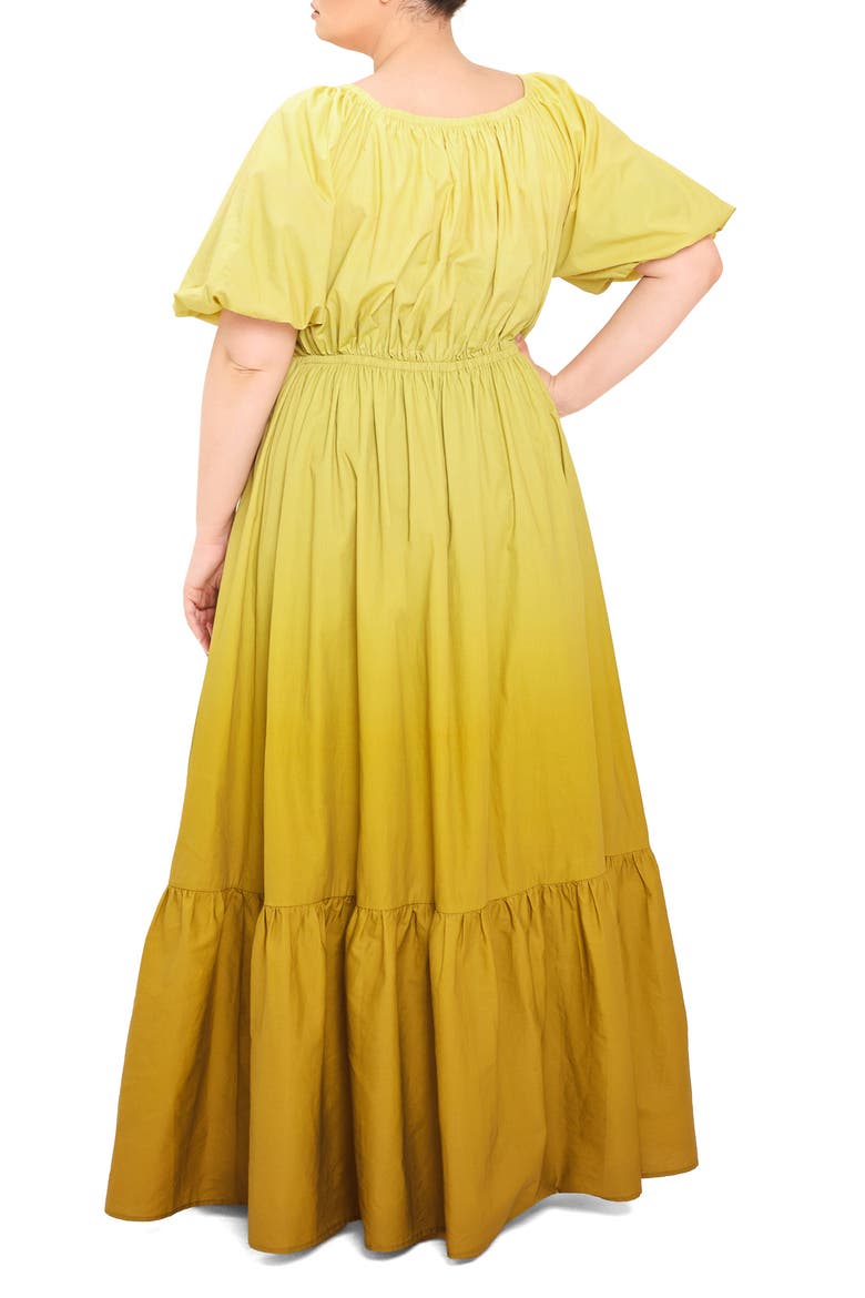 Ombré Cotton Maxi Dress, Alternate, color, OMBRE/ YELLOW