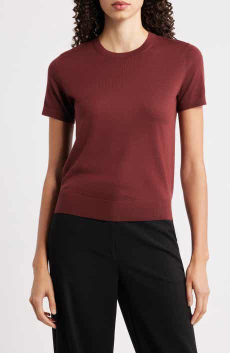 Theory Regal Short Sleeve Wool Sweater