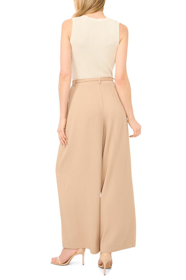 Belted Pleated High Waist Wide Leg Pants, Alternate, color, NOMAD CAMEL