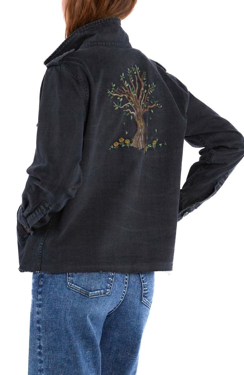 Billy T Tree Power Embroidered Jacket, Alternate, color, Almost Black