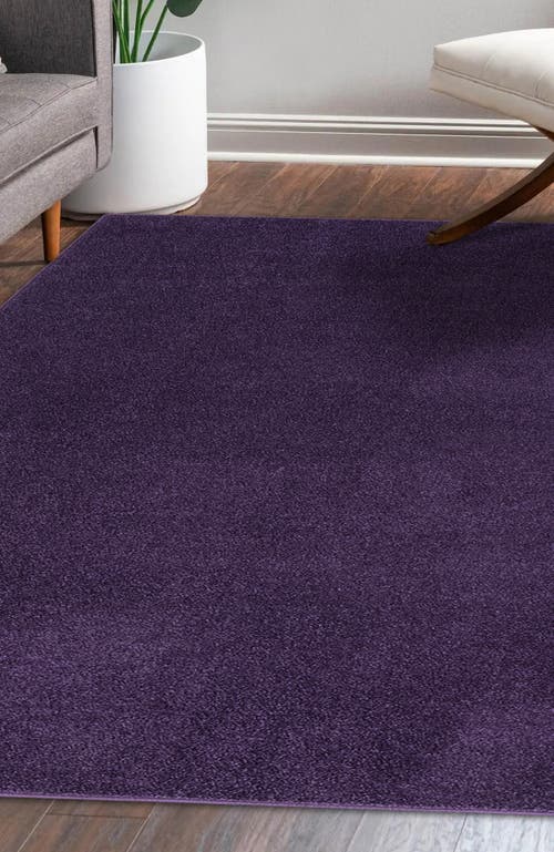 Jonathan Y Haze Solid Low-pile Area Rug In Purple