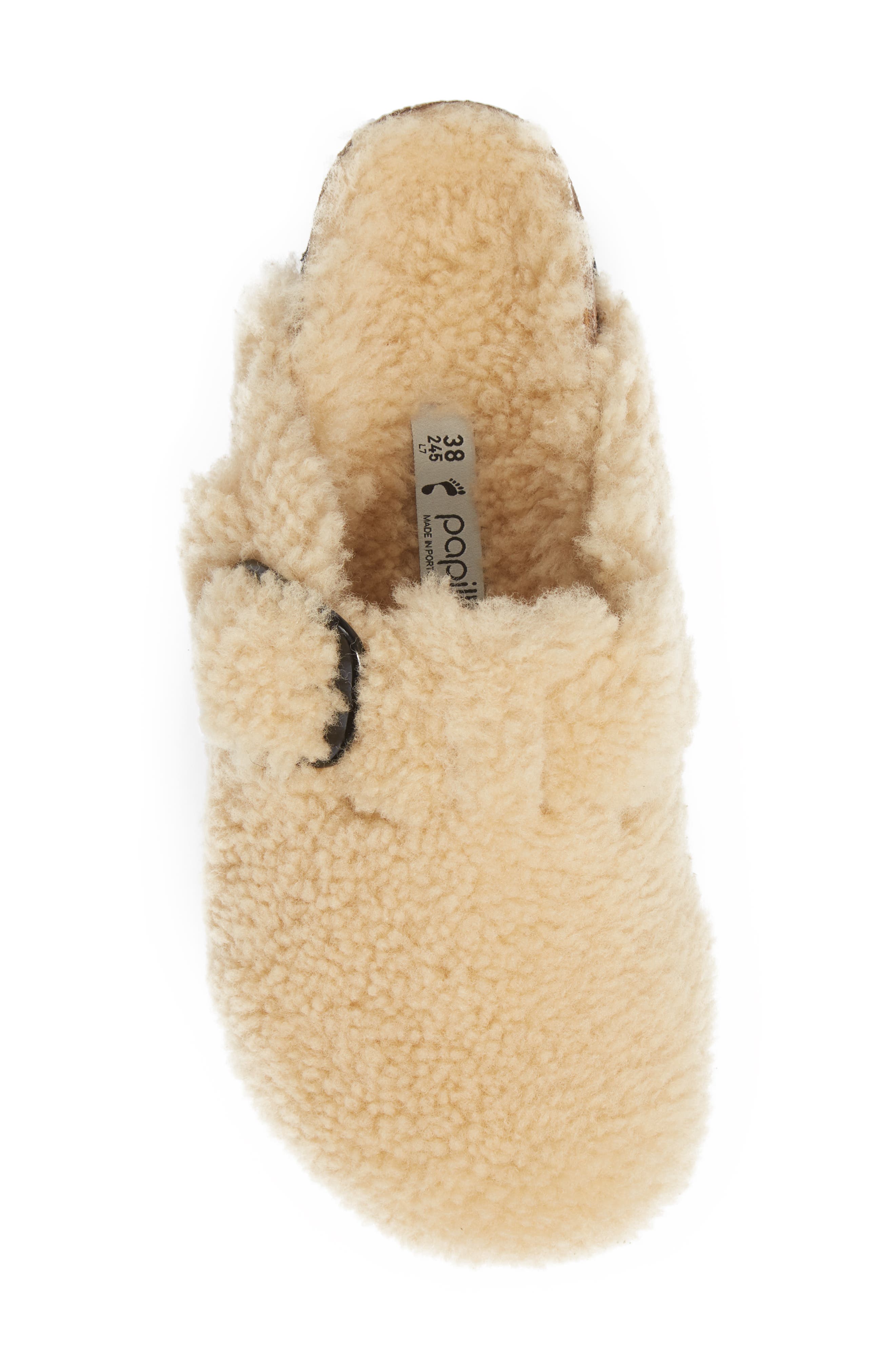 Papillio by Birkenstock Boston Big Buckle Genuine Shearling Clog, Alternate, color, BEIGE