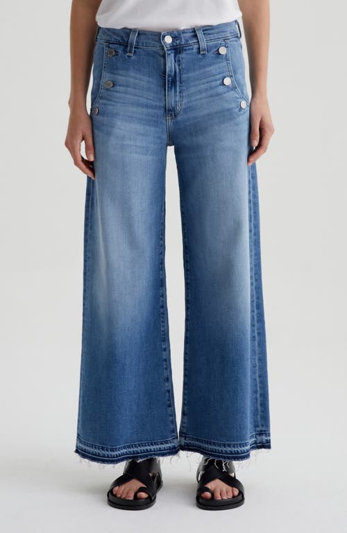 Ag Dania Raw Hem Palazzo Wide Leg Jeans In Nautical Mile
