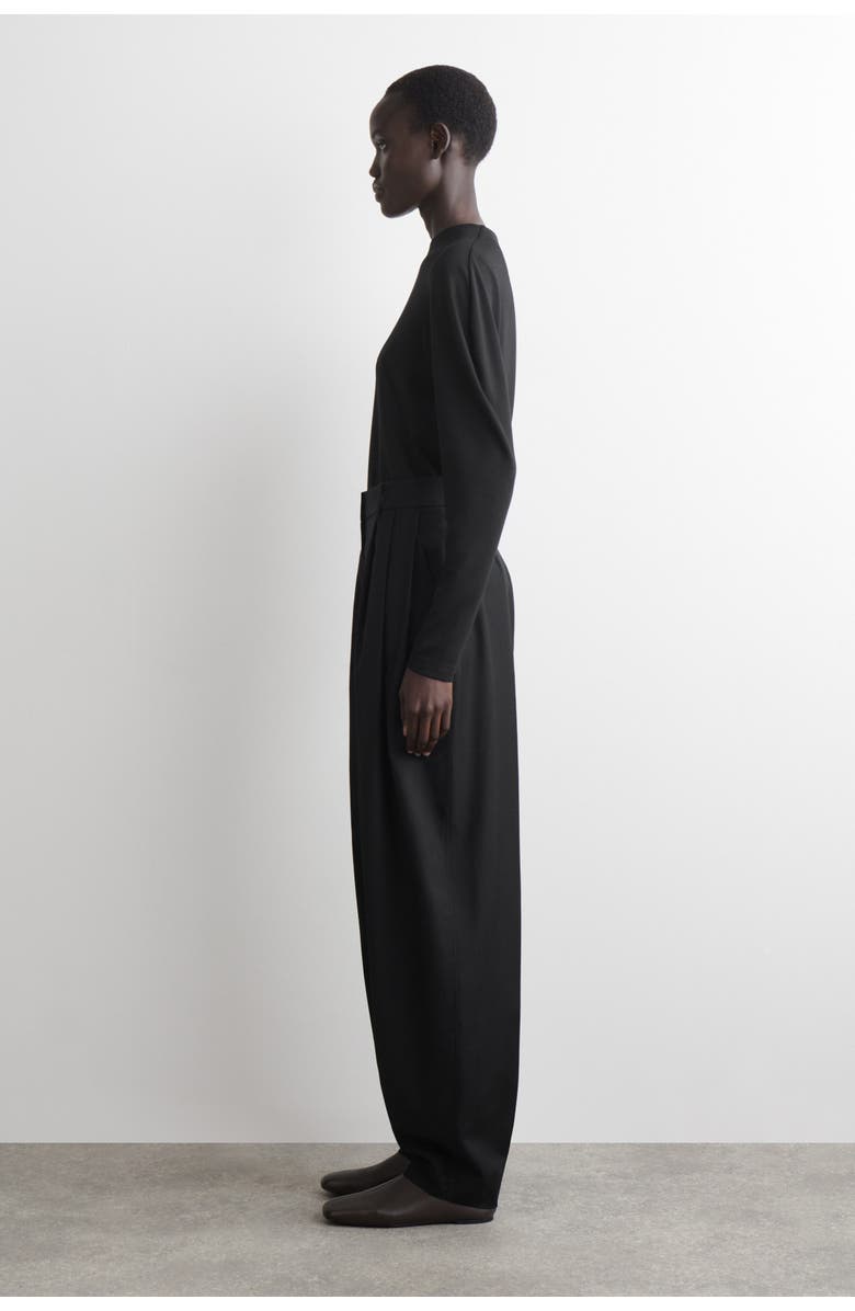 COS Rounded-Sleeve Top, Alternate, color, Black