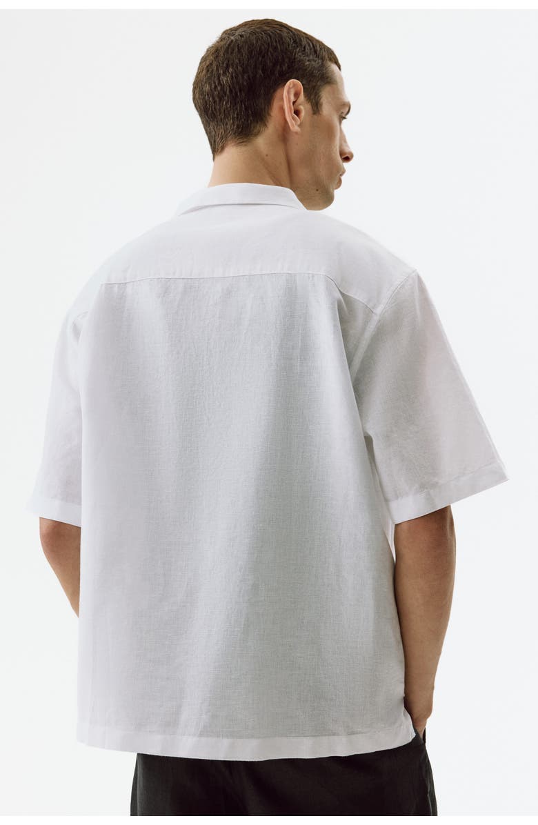 H&M Relaxed-fit linen-blend resort shirt, Alternate, color, White