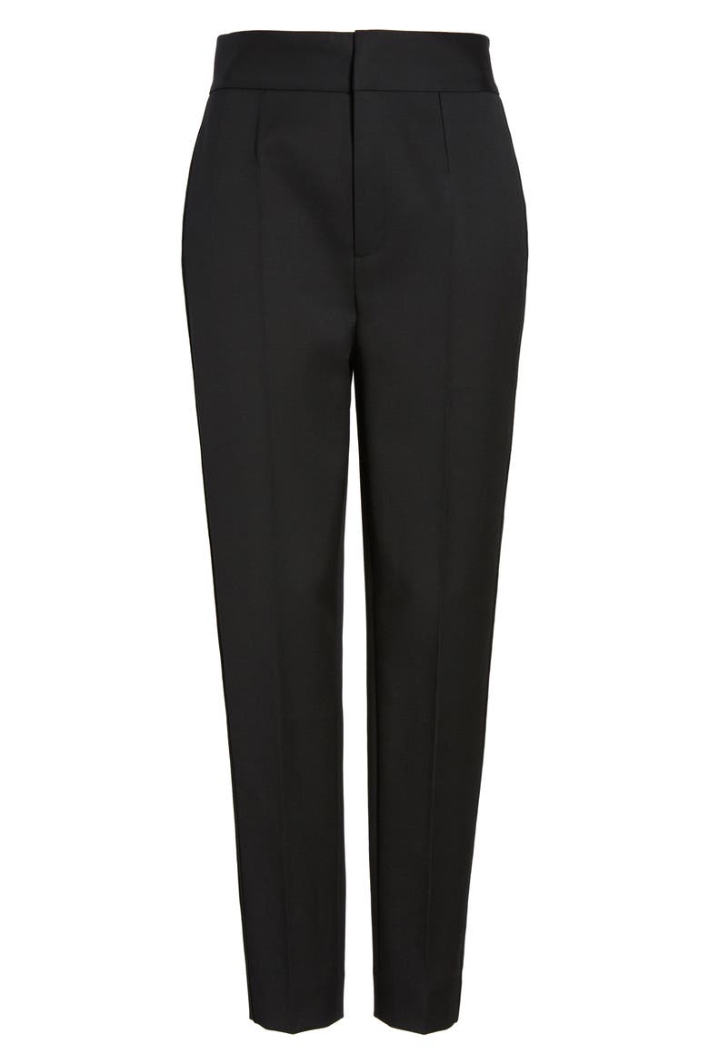 Tuxedo Detail Suit Trousers, Alternate, color, BLACK