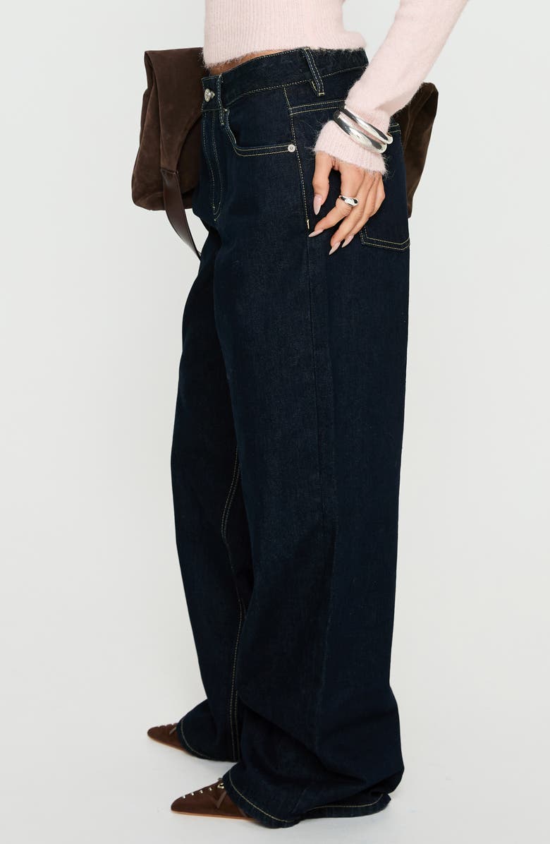 Princess Polly Serenitia Relaxed Jeans, Alternate, color, Dark Raw Wash