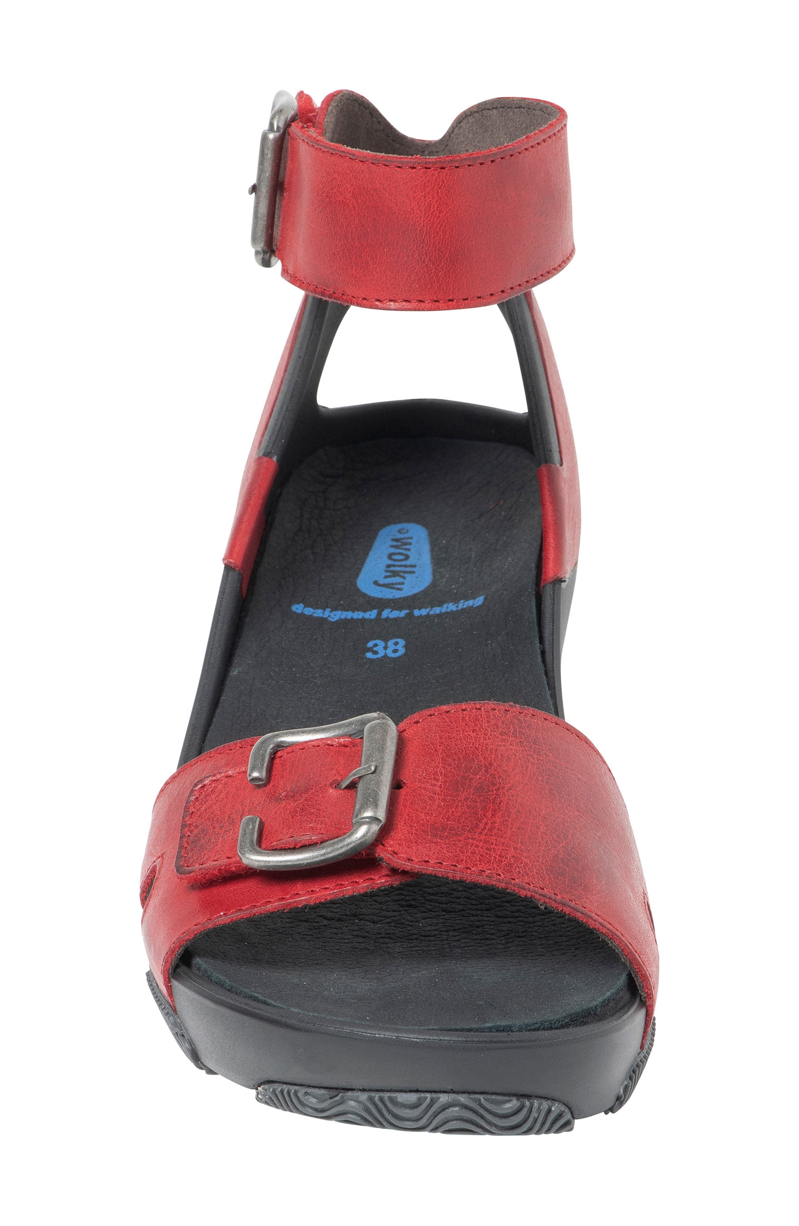Eraza Ankle Strap Sandal, Alternate, color, RED