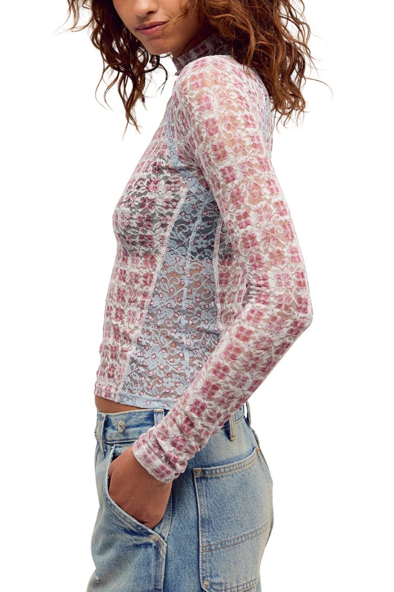 Lyric Floral Lace Top, Alternate, color, TEA COMBO
