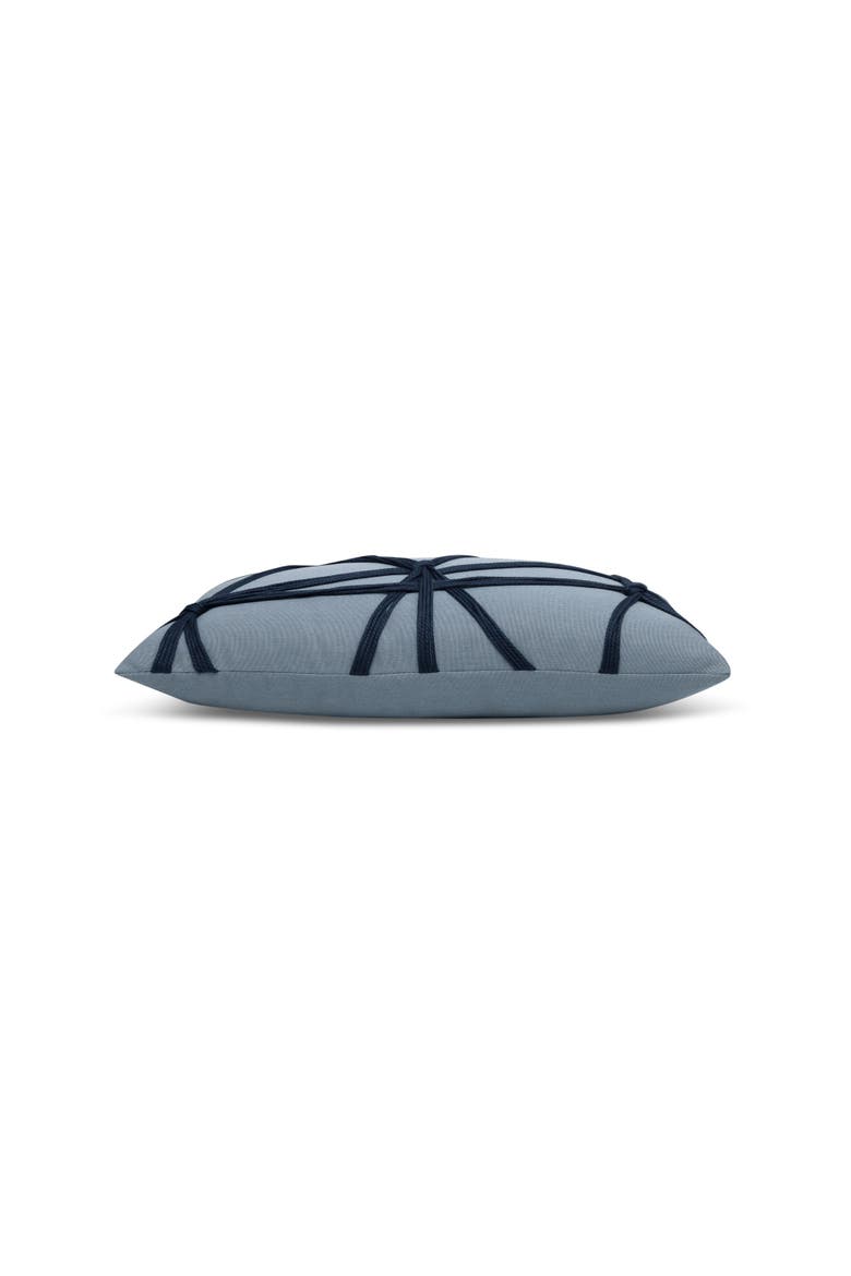 Interlace Hand Knotted Indoor & Outdoor Woven Accent Pillow & Insert, Alternate, color, Slate