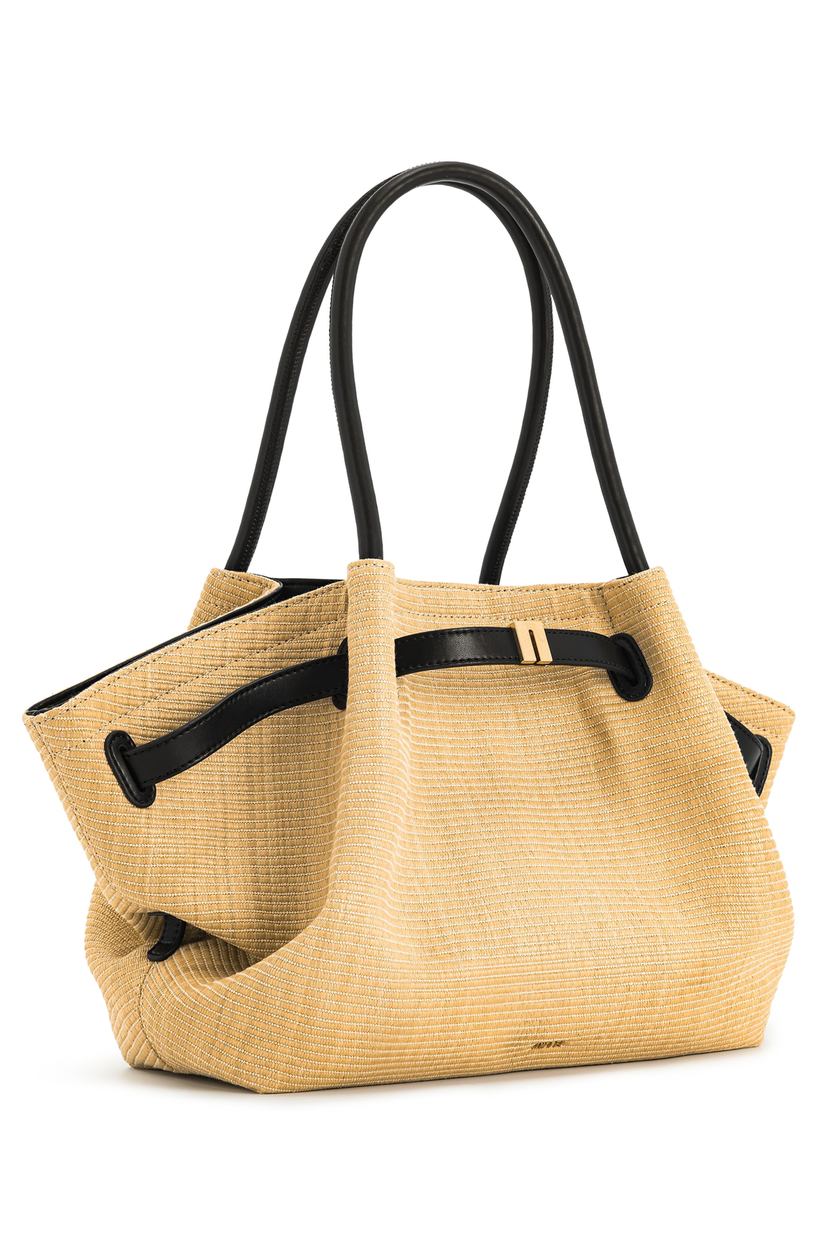 JW PEI Medium Hana Faux Straw Tote, Alternate, color, Brown Straw