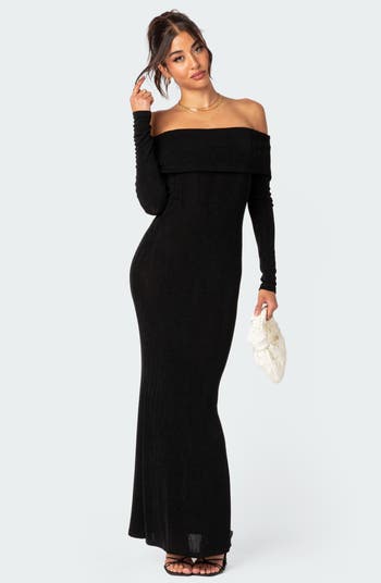 Susan Off the Shoulder Long Sleeve Maxi Dress