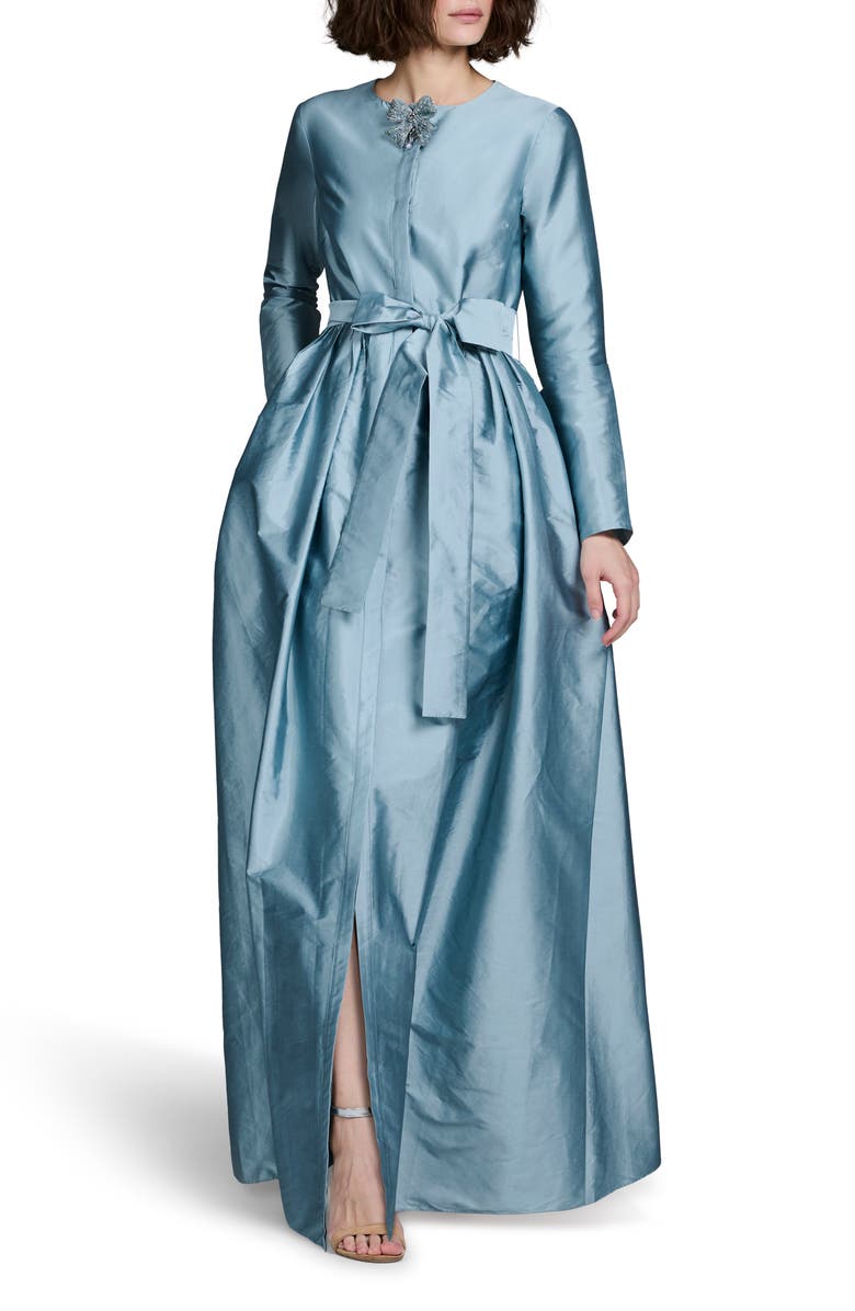 EMILY SHALANT Princess Long Sleeve Taffeta Gown, Main, color, 