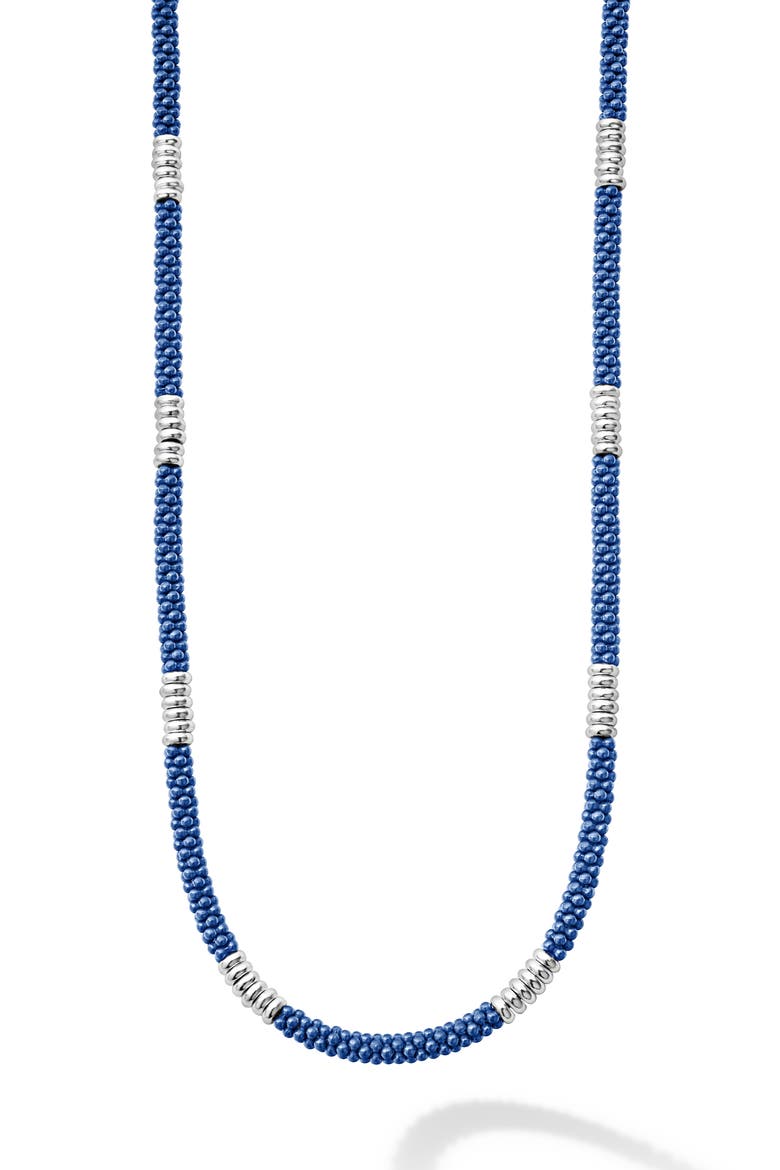 Blue Caviar Ceramic Beaded Necklace, Alternate, color, BLUE