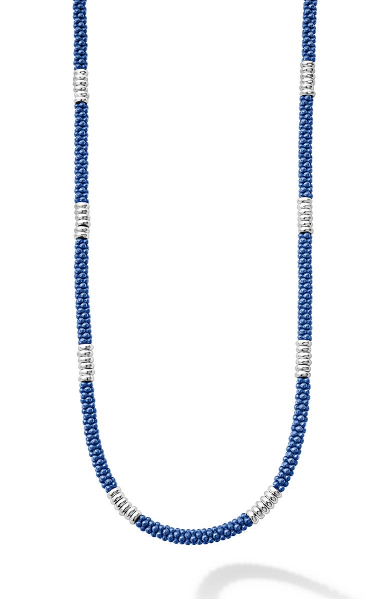 LAGOS Blue Caviar Ceramic Beaded Necklace, Alternate, color, Blue