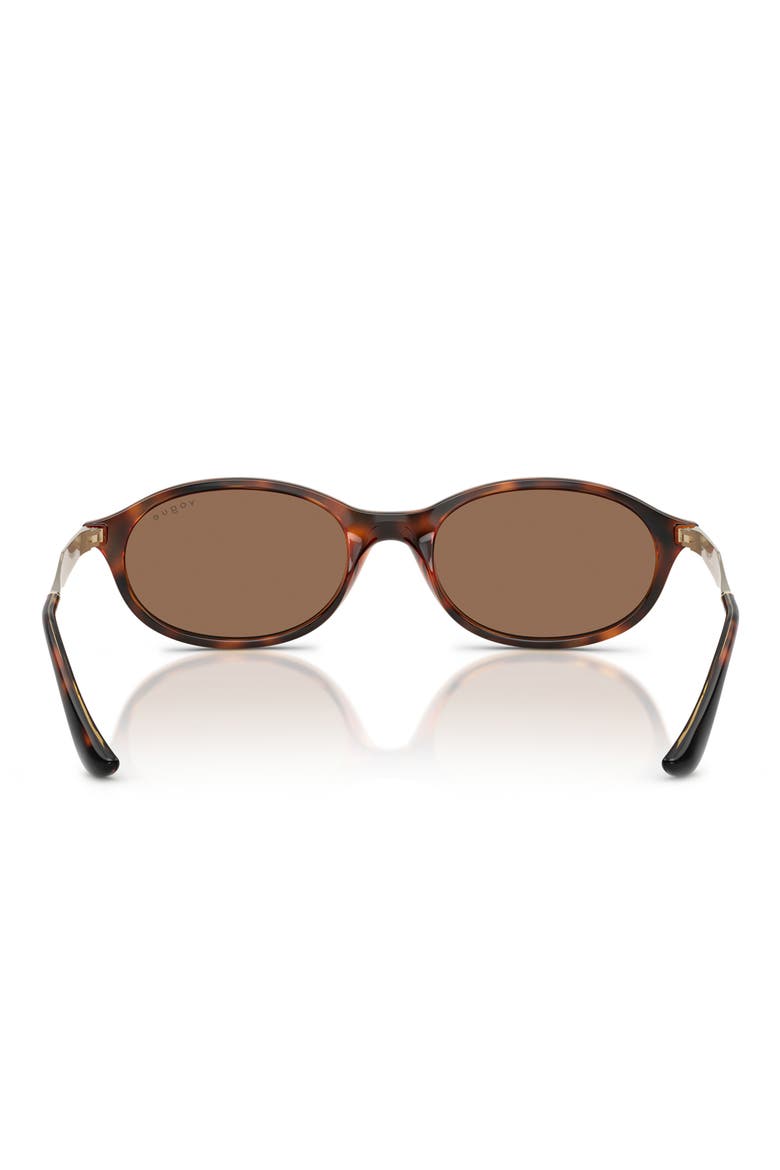 52mm Oval Sunglasses, Alternate, color, DARK HAVANA