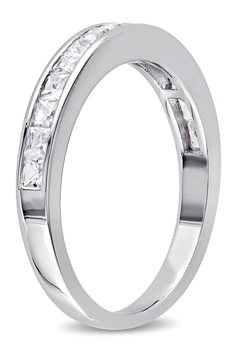 Sterling Silver Created White Sapphire Eternity Ring, Alternate, color, SILVER