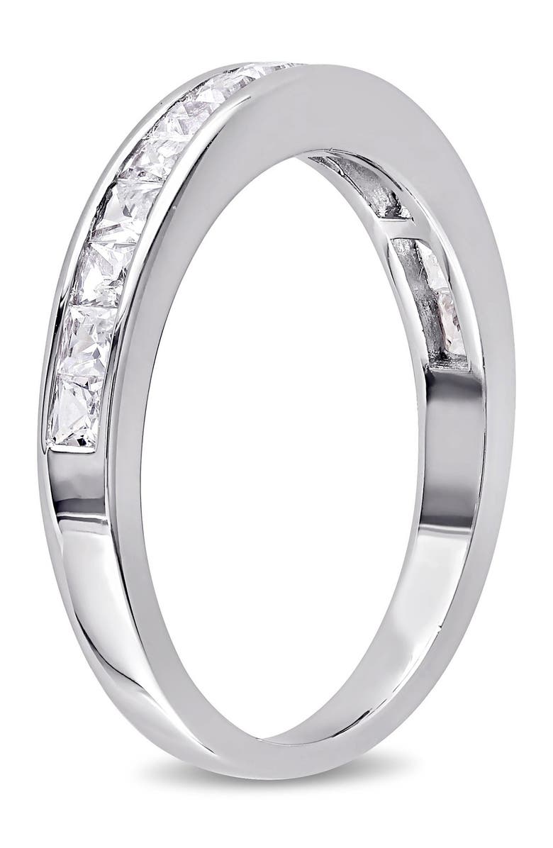 DELMAR Sterling Silver Created White Sapphire Eternity Ring, Alternate, color, Silver