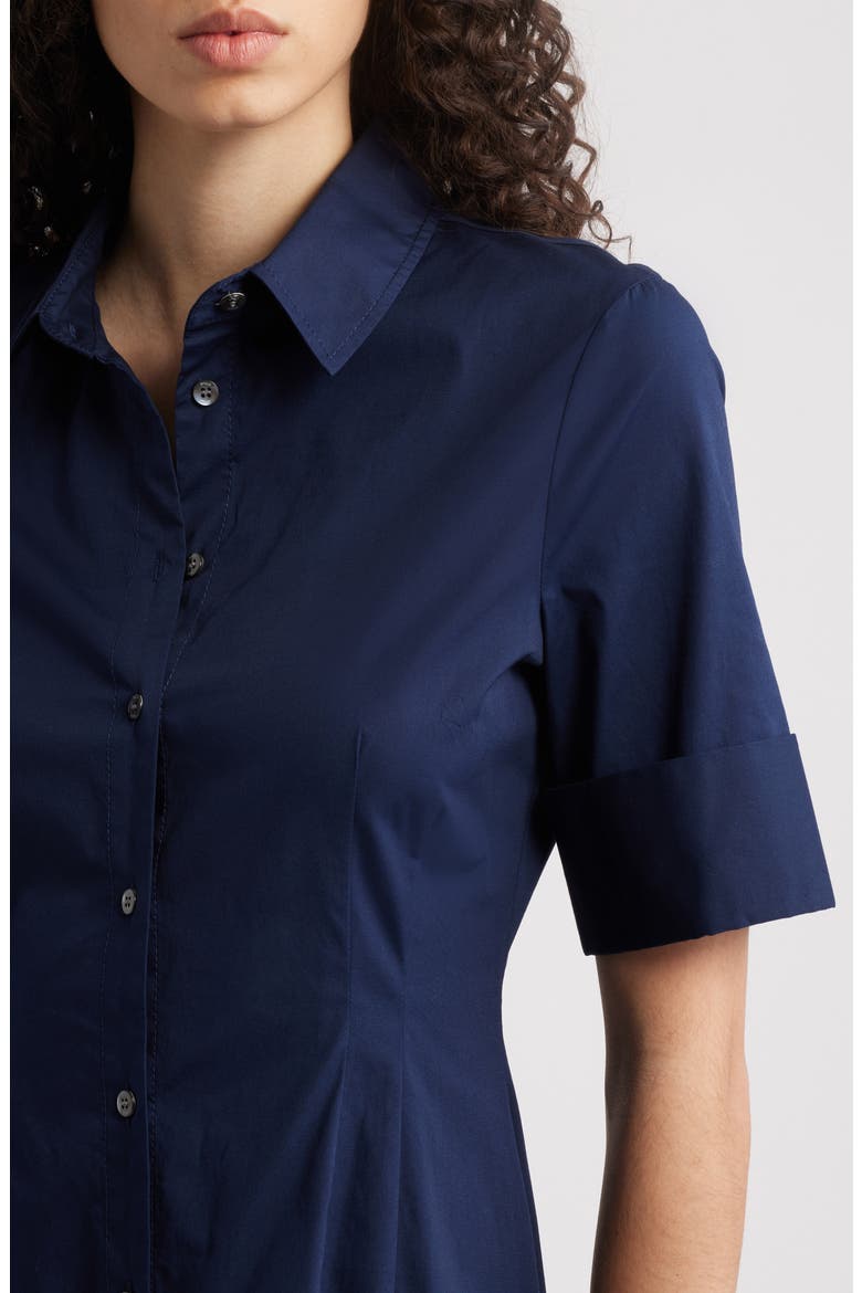 Joan A-Line Shirtdress, Alternate, color, NAVY