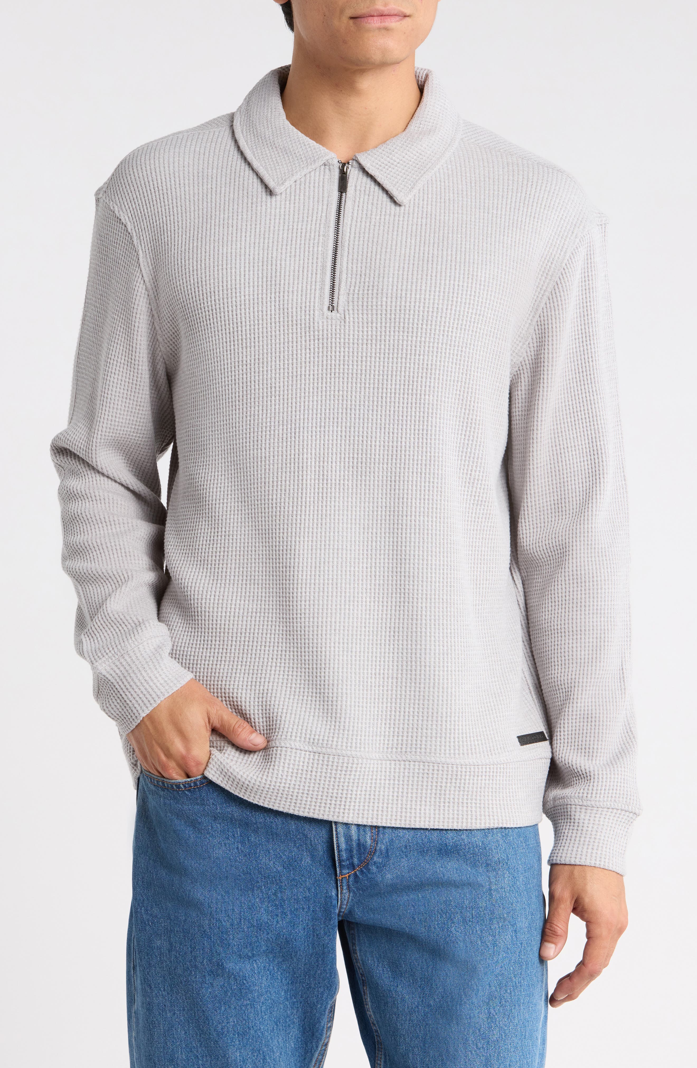 Waffle Stitch Quarter Zip Pullover