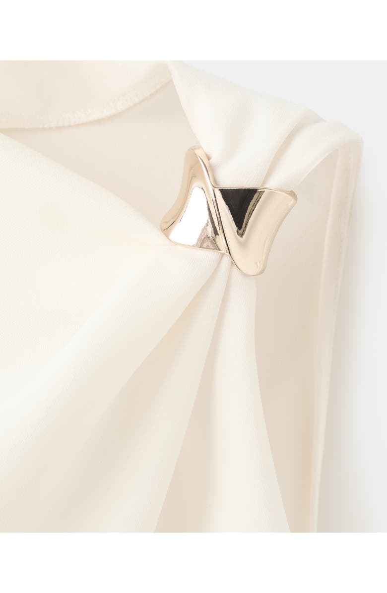 MANGO Ruched Asymmetric Top, Alternate, color, Ecru