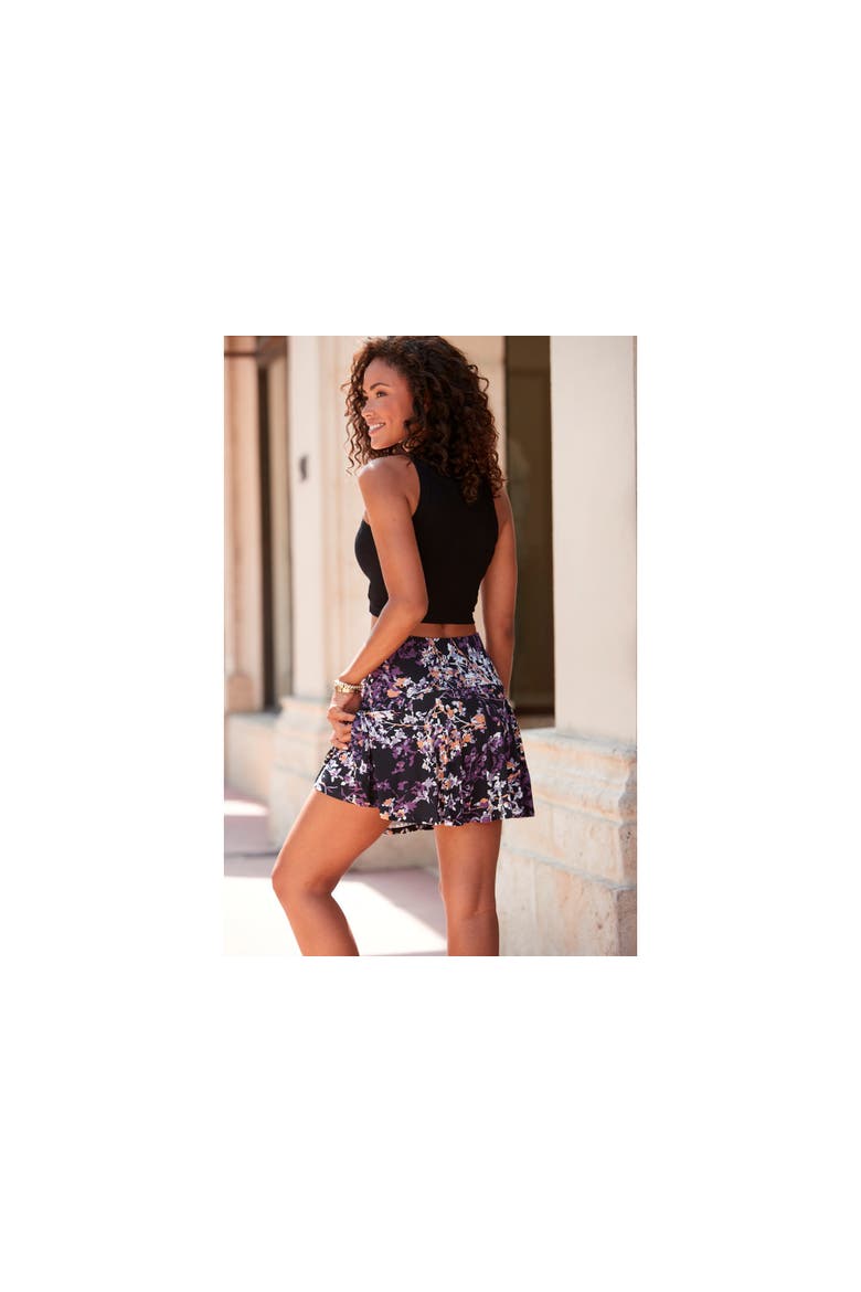 Floral Print Skort, Alternate, color, Black Multi