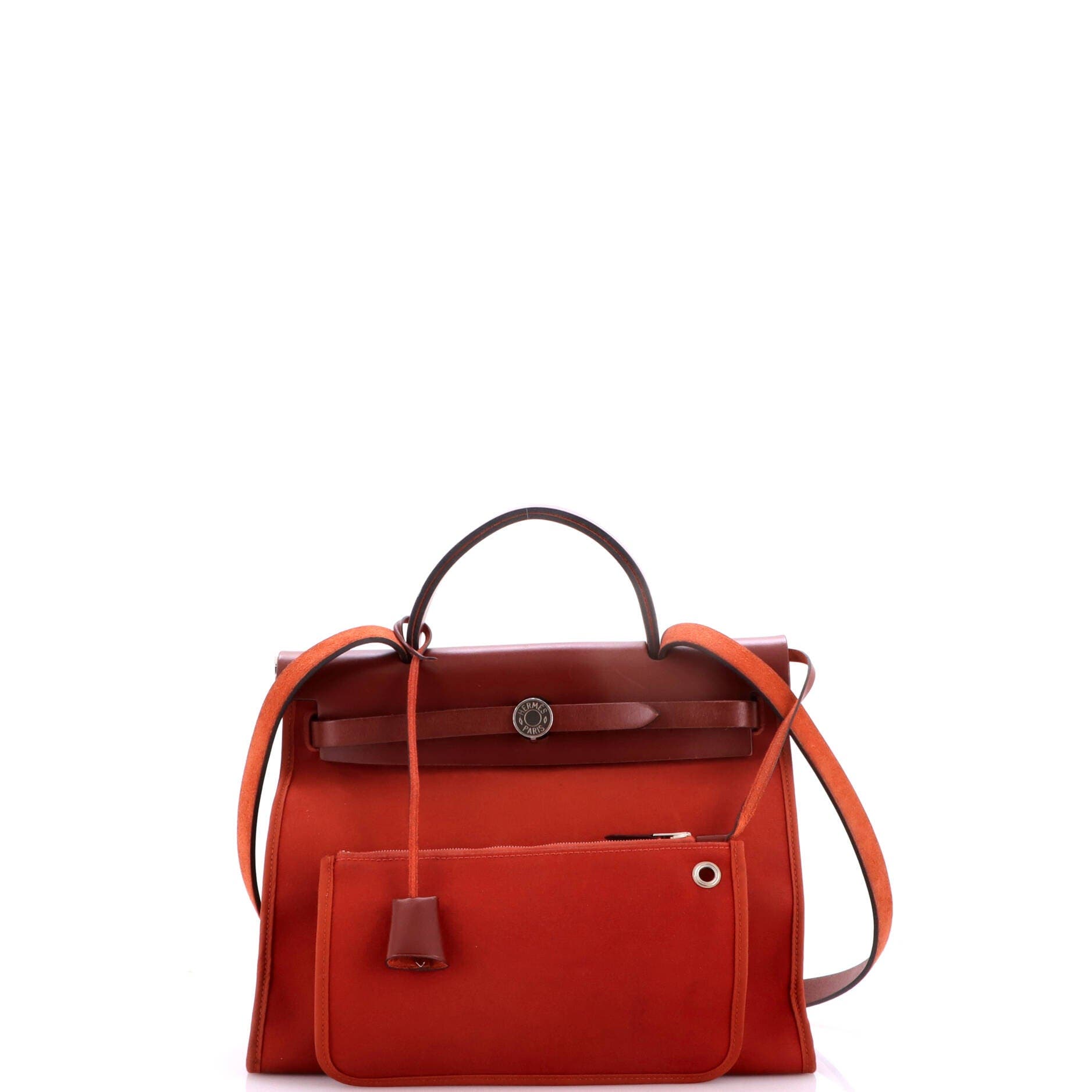 Herbag Zip Leather and Toile 31, Alternate, color, Red